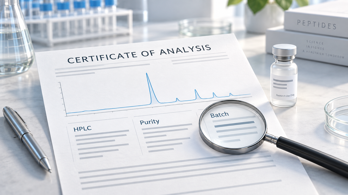 How to Read a Peptide COA: HPLC, Purity and Batch Numbers Explained